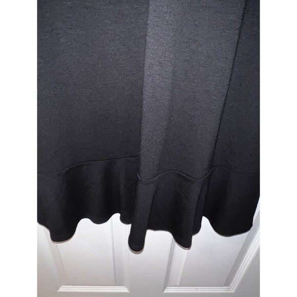 LOFT Black Dress Womens Sz 8 White Ruffle Collar Flowy Dark Romantic goth whimsy - Picture 3 of 10